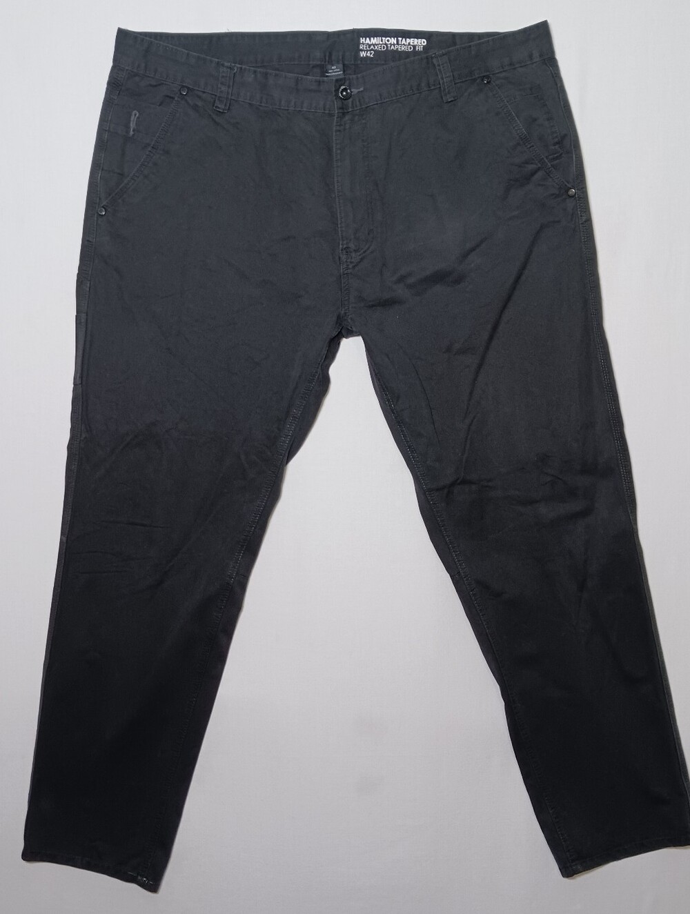 Sean John Hamilton Relaxed Tapered Fit Pants 44X32 Black Twill Carpenter